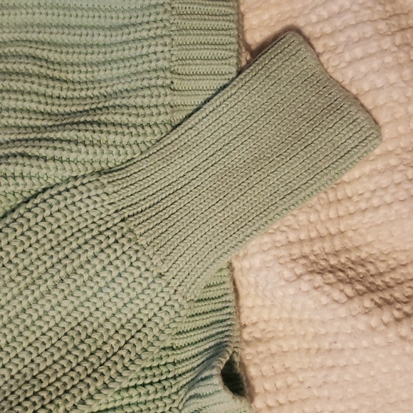 American Apparel Cropped Fisherman Sweater in Mint - Picture 2 of 4
